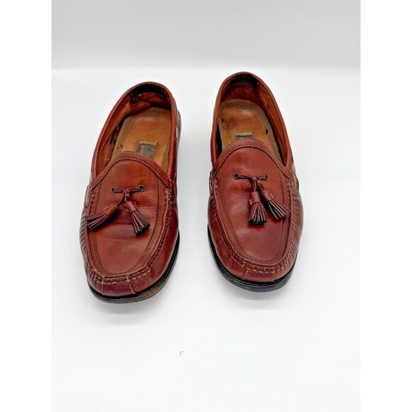 Johnston & Murphy Brown Leather Slip on Tassel Loafers Italy 20-0516 Mens 9M VGC - Picture 2 of 7
